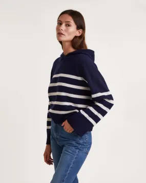 Wakakuu Icons   Sweater Solange Stripe Hoodie Navy 